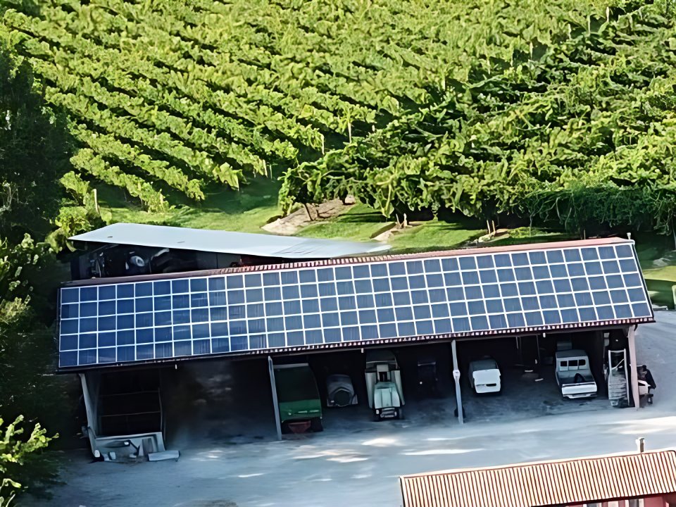 I pannelli fotovoltaici sul tetto del capannone dell’azienda